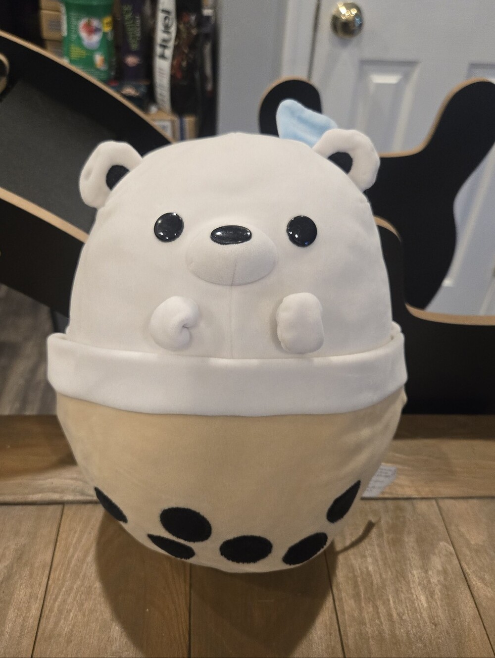 Plush White Bear Bubble Tea Stuffed Toy